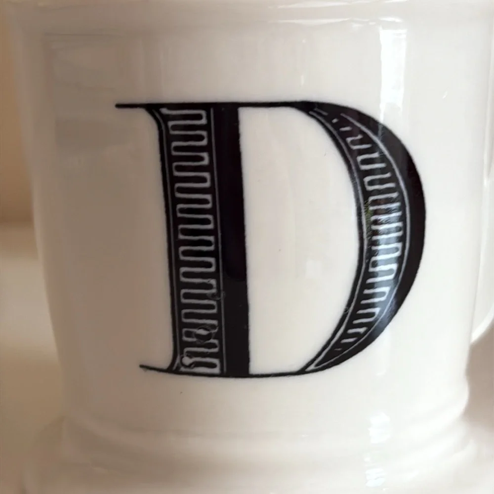 Anthropologie Monogram Farmhouse Mug Letter D